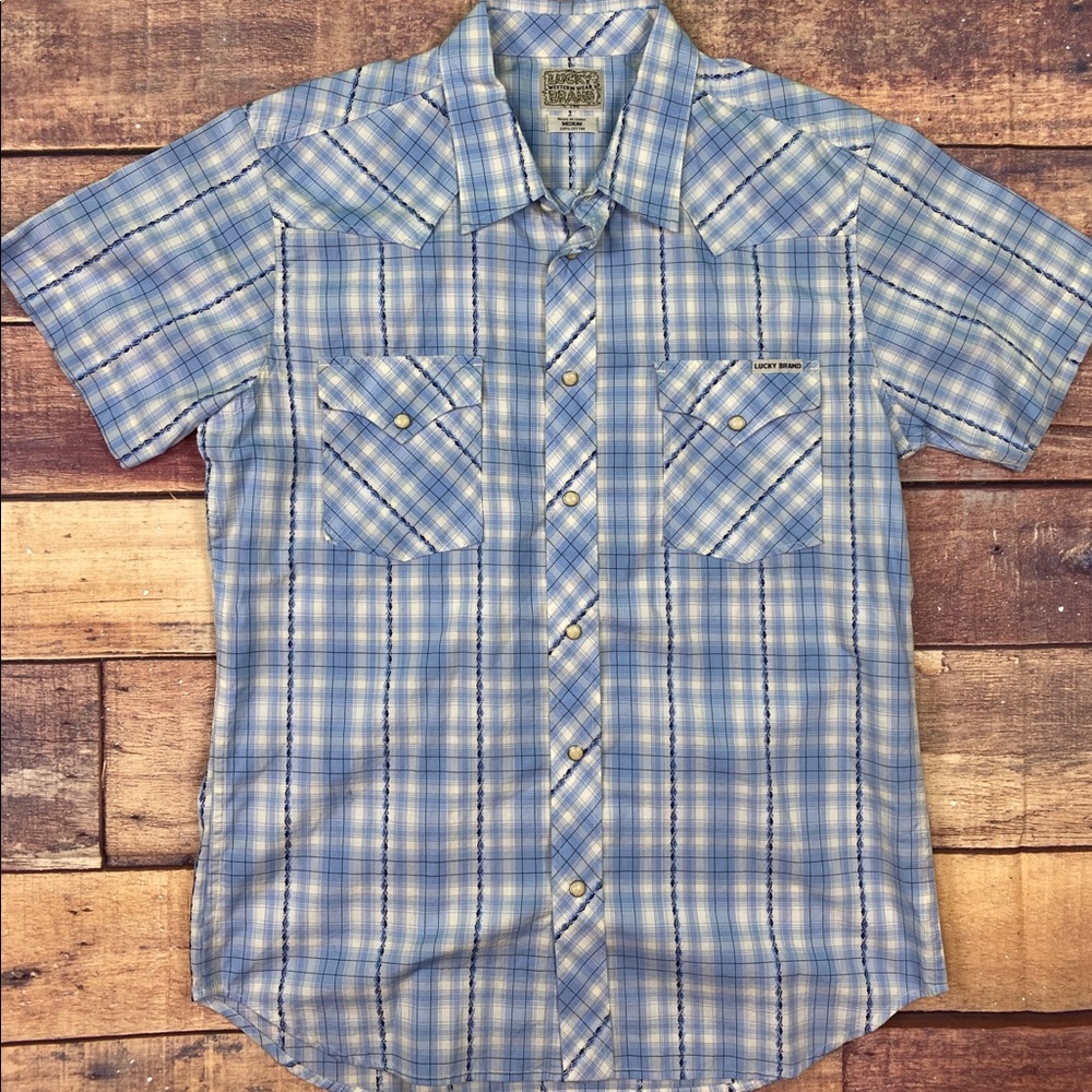 Lucky brand men’s snaps shirt sleeve shirt Medium